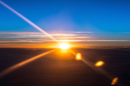 Lens flare from shooting against the morning sunrise