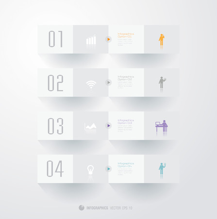 Infographics vector design template  Modern business step origami style options banner のイラスト素材