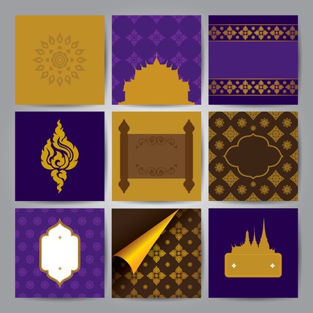 Set of Asian traditional art Design Vector  のイラスト素材
