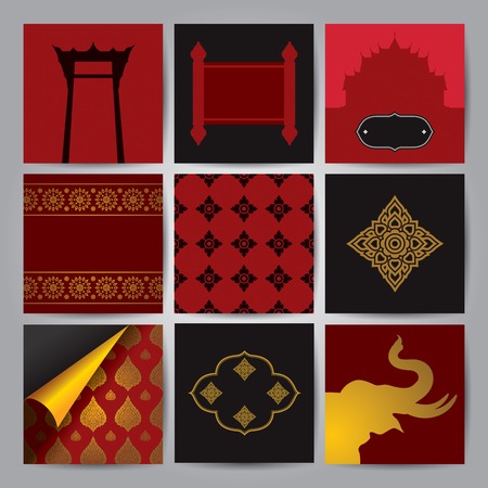 Set of Asian traditional art Design Vector  のイラスト素材