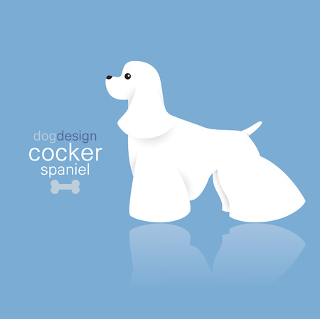 Cocker spaniel dog design on color background.のイラスト素材