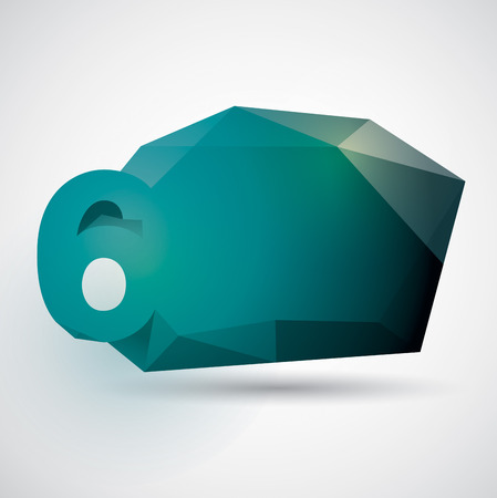 Polygonal number design. Number 6.のイラスト素材