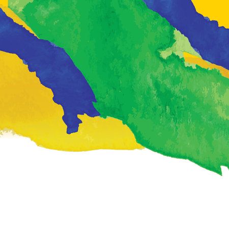 Water color background in Brazil flag concept.のイラスト素材