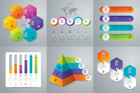 Infographic design template set and business icons.のイラスト素材