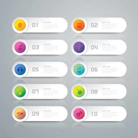 Infographic design template set and business icons.のイラスト素材