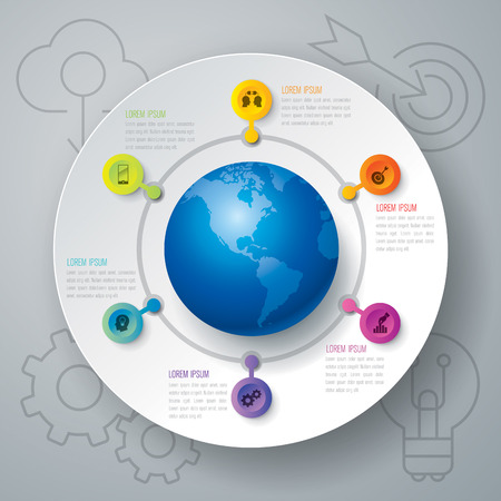 Infographic design and business icons with 6 options.のイラスト素材
