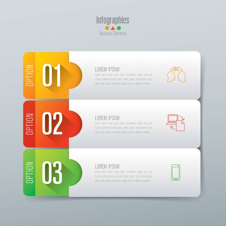 Infographics design vector and business icons with 3 options.のイラスト素材