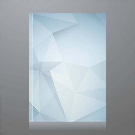 Blue geometric shapes book cover design template.のイラスト素材