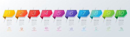 Infographics design vector and business icons with 10 options.のイラスト素材