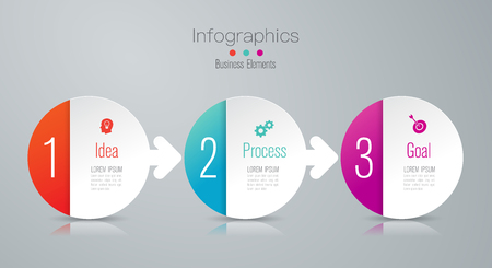 Timeline infographics design vector and business icons with 3 options.のイラスト素材