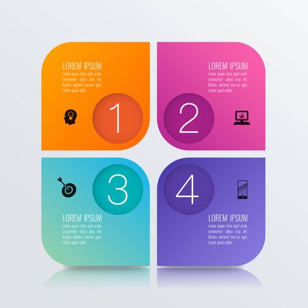 Infographics design vector and business icons with 4 options.のイラスト素材