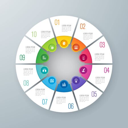 Infographics design vector and business icons with 10 options.のイラスト素材