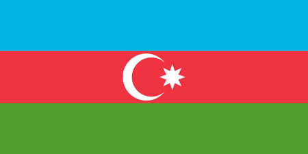 Azerbaijan flag in official colors and proportion correctlyの写真素材