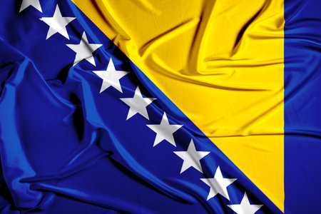 national flag of Bosnia and Herzegovinaの写真素材