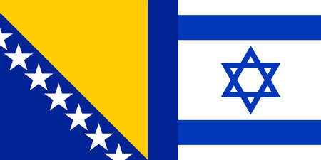 flag of Israel and Bosnia and Herzegovina in one imageの写真素材