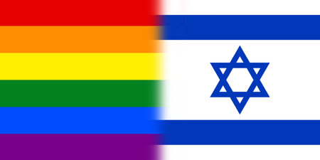 flag of Israel and LGBT in one imageの写真素材