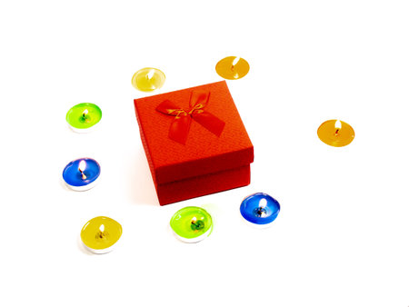 beautiful colored candles. candle fire. decorative colored candles. holidays. romantic mood.の写真素材