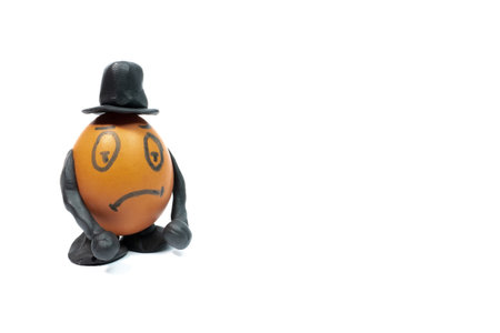 eggs with emoticons. funny emoticons. chicken eggs. funny figurine. funny toys.の写真素材