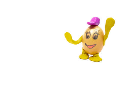 eggs with emoticons. funny emoticons. chicken eggs. funny figurine. funny toys.の写真素材