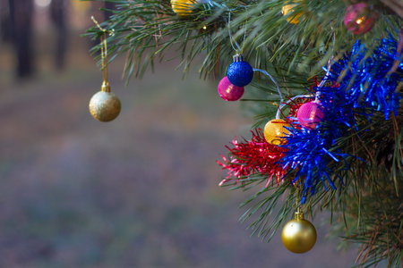New Year's Holidays. Festive mood. Christmas and New Year. Decoration for the Christmas tree. Toys...