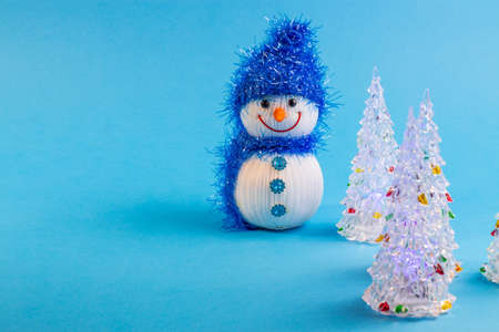 New Year's Holidays. Festive mood. Christmas and New Year. Decoration for the Christmas tree. Toys and gifts. Christmas tree. holiday and fun. winter vacation. winter holidays. christmas background. New Year characters. Snowman, santa claus. Father Frost.の写真素材