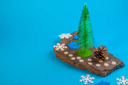New Year's Holidays. Festive mood. Christmas and New Year. Decoration for the Christmas tree. Toys and gifts. Christmas tree. holiday and fun. winter vacation. winter holidays. christmas background. New Year characters. Snowman, santa claus. Father Frost.の写真素材