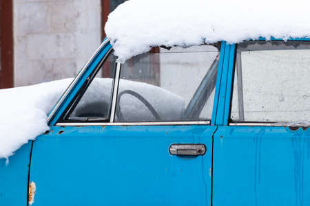 old cars. vintage car. retro car. wheels and engine. body and interior. control mechanisms.の写真素材