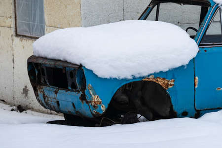 old cars. vintage car. retro car. wheels and engine. body and interior. control mechanisms.の写真素材