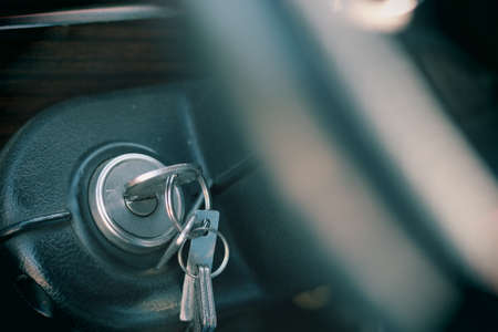 old cars. vintage car. retro car. wheels and engine. body and interior. control mechanisms.の写真素材