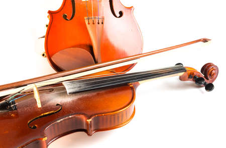 stringed musical instruments. violin and bow. playing the violin. music. retro vintage violinの写真素材