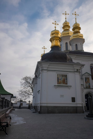 church architecture. orthodox temple. domes and crosses. bell tower. Orthodox Cathedral....