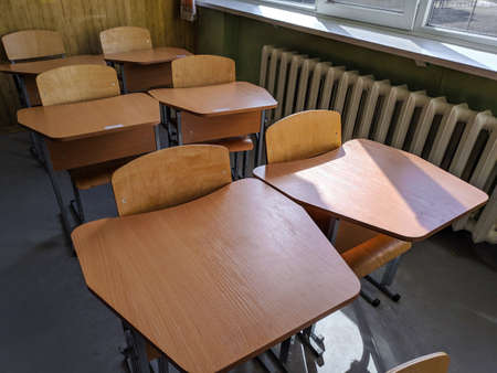 vintage furniture. retro living room. Group of retro home wooden furnitureの写真素材