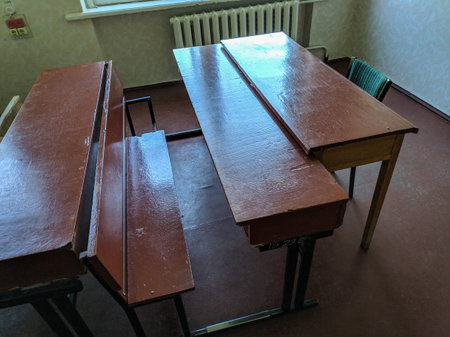 vintage furniture. retro living room. Group of retro home wooden furnitureの写真素材