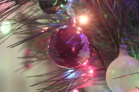 New Year's Holidays. Festive mood. Christmas and New Year. Decoration for the Christmas tree. Toys...