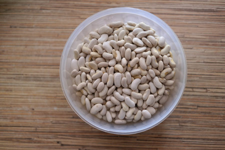 white beans. Bunch of white beans. grains of white beans with visible details