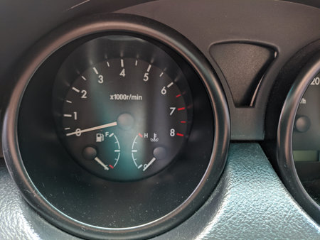 analog dashboard car. round analog speedometer. instrument arrows.