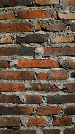 Red brick wall. Arranged neatly with cement. Can be used as background design material