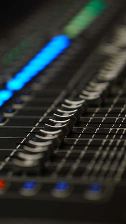 Blur audio mixer. Focus selected on one slider buttonの写真素材