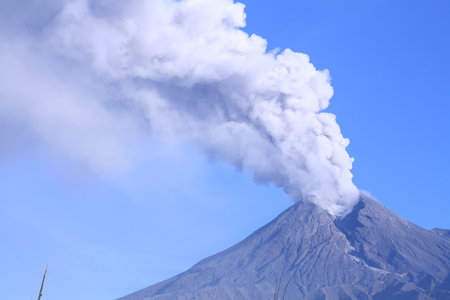 Yogyakarta, INDONESIA - November 14, 2010: Eruption of Mount Merapi in November 2010