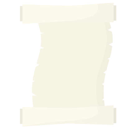 Blank sheet of paper with roll. Cartoon flat illustration. Place for text and template. Ancient scroll papyrusのイラスト素材