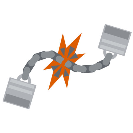 Handcuff. Icon of arrest of offender. Element of police and prisons. Restriction of freedom and...