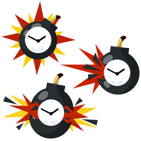 Time bomb. Deadline and hours. Dangerous situation. Business concept.のイラスト素材