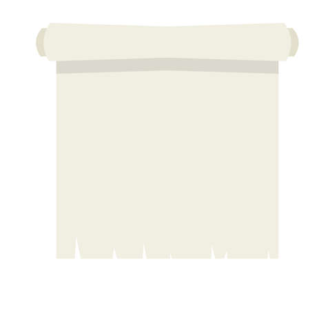 Blank sheet of paper with roll. Cartoon flat illustration. Ancient scroll papyrus. Place for text and templateのイラスト素材