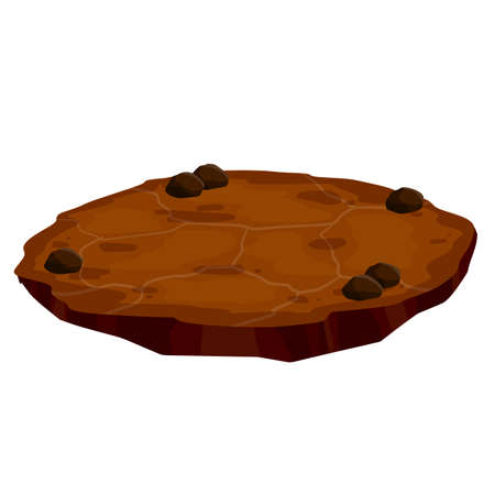 Dry land steppes and deserts. element of game and background. Dirt and dust. Brown floor. Cartoon illustration. Platform to the groundのイラスト素材