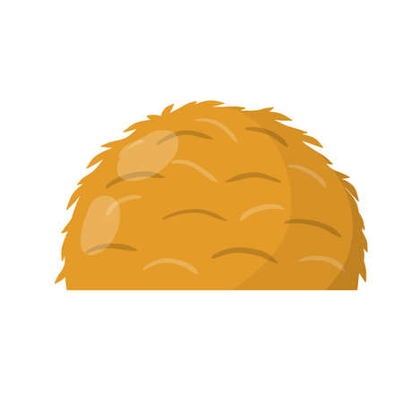 Sheaf of wheat ears. Rural crop. Autumn rustic element. Rustic Cartoon flat illustration. Bunch of harvest haystack isolated on white backgroundのイラスト素材