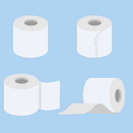 Toilet and bathroom element. Hygiene and sanitation. Cartoon flat illustration isolated on whiteのイラスト素材