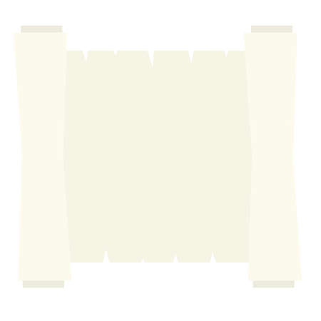 Blank sheet of paper with roll. Cartoon flat illustration. Place for text and template. Ancient scroll papyrusのイラスト素材