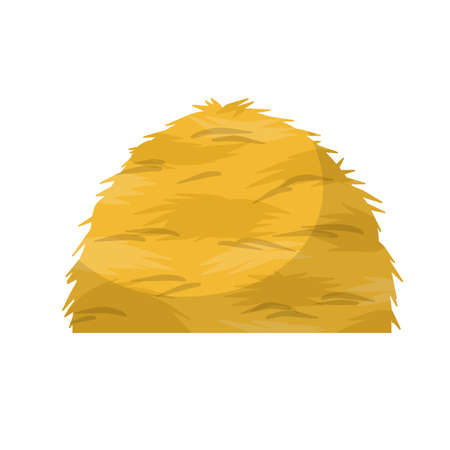 Sheaf of wheat ears. Rural crop. Autumn rustic element. Cartoon flat illustration. Bunch of harvest haystackのイラスト素材