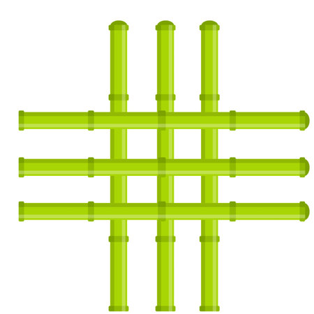 Asian Stick and branch. Ecology and freshness. Cartoon flat illustration. Abstract sign of grid and latticeのイラスト素材