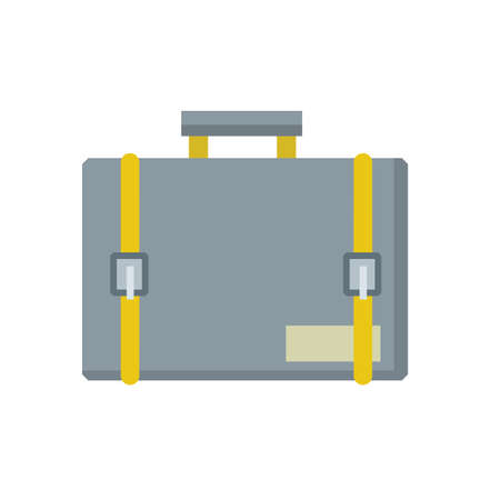 Suitcase. Travel bag. Business briefcase. Icon of tour for the app. Cartoon flat illustration isolated on white backgroundのイラスト素材
